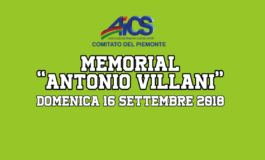 MEMORIAL "ANTONIO VILLANI" - DOMENICA 16 SETTEMBRE 2018