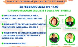 LUNEDÌ 28 FEBBRAIO SECONDA PARTE DELLA FORMAZIONE SU "IL NUOVO BILANCIO DEGLI ETS E DELLE APS"