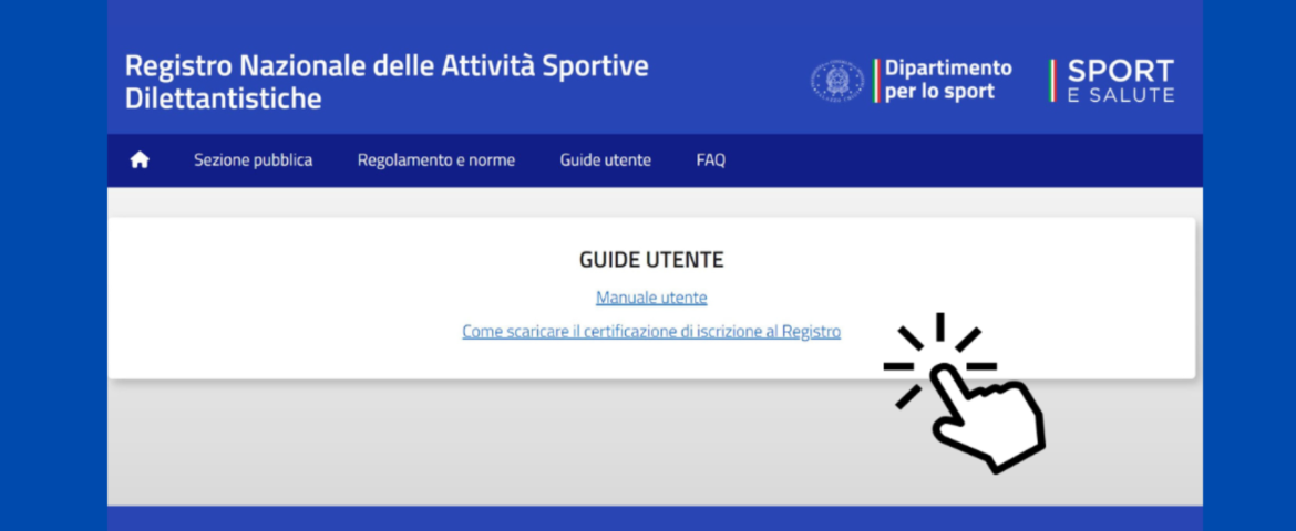 Registro attività sportive dilettantistiche, scarica il manuale utente