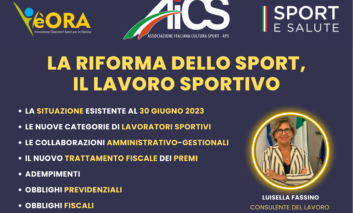 Formazione gratuita "La Riforma dello Sport, il Lavoro Sportivo" mercoledì 26 luglio