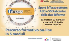 Sport & Terzo settore: ASD e SSD al centro delle due Riforme. Percorso formativo on-line in 5 moduli da martedì 23 Gennaio