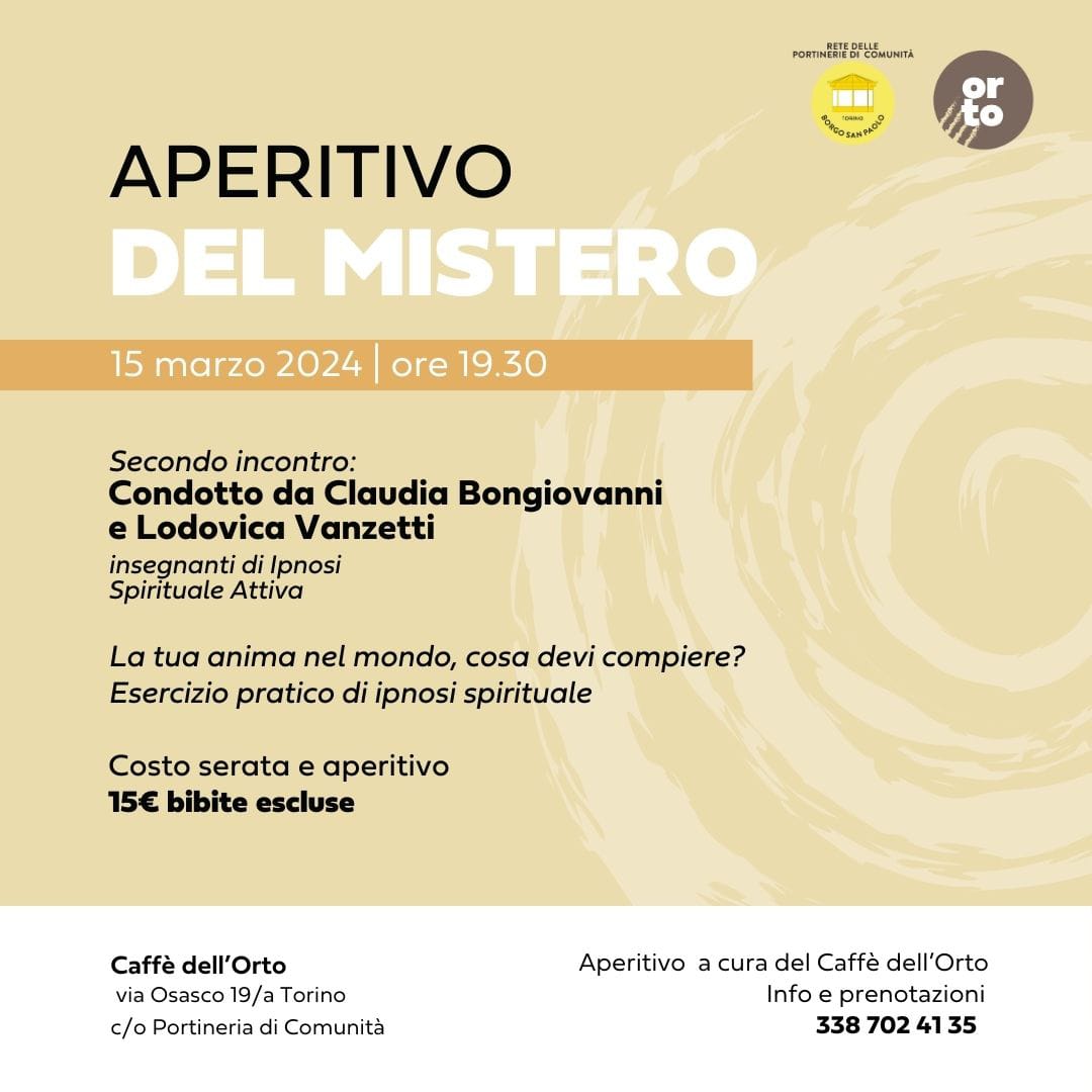 Aperitivo del Mistero – Caffè dell’Orto Torino