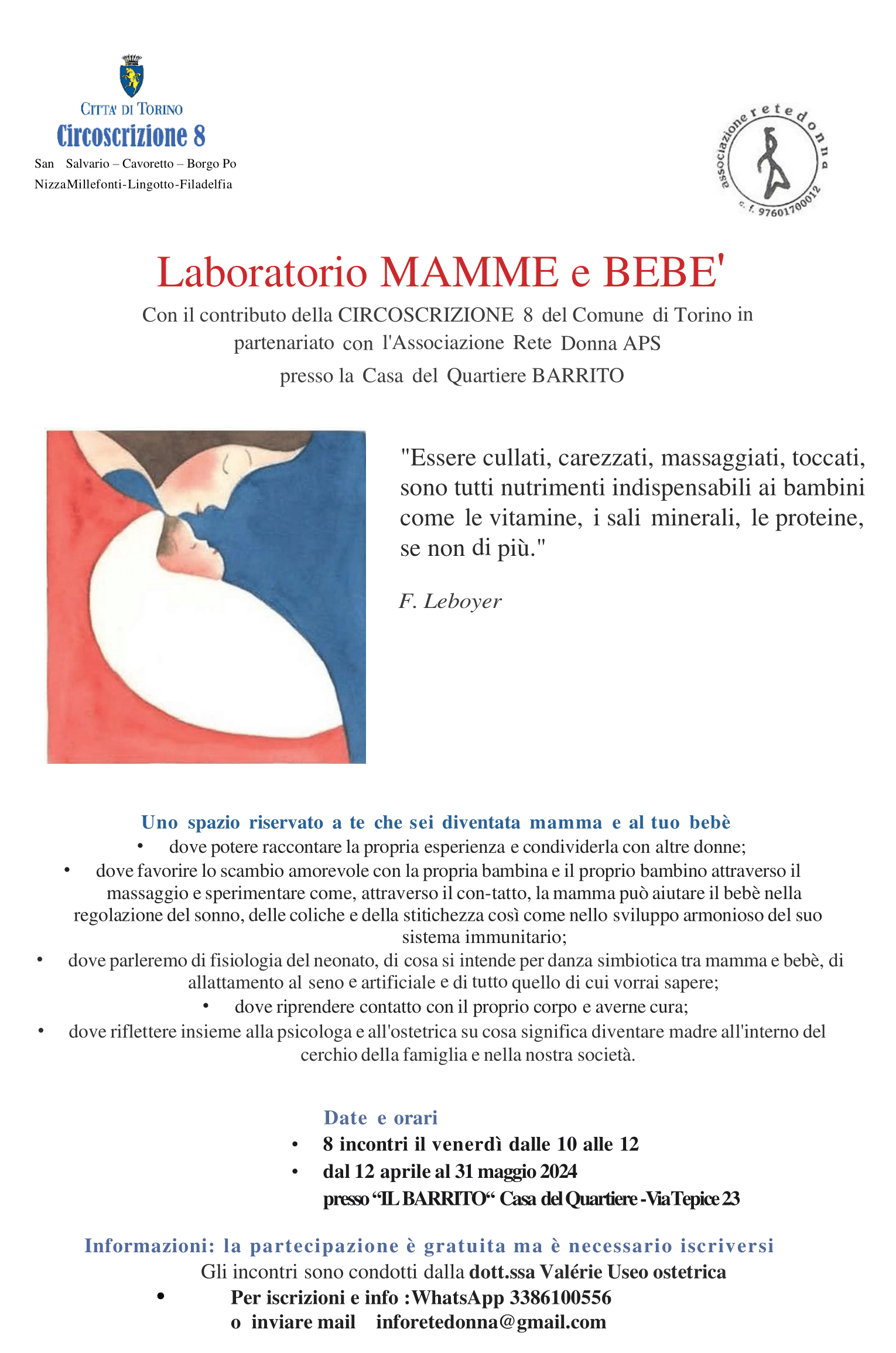 Laboratorio Mamme e Bebè – Rete Donna Aps